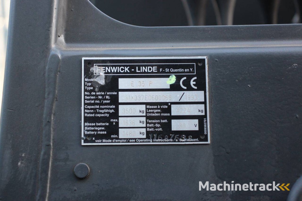 Heftruck Linde E35P Elektrisch 3500kg 3.8m 1993