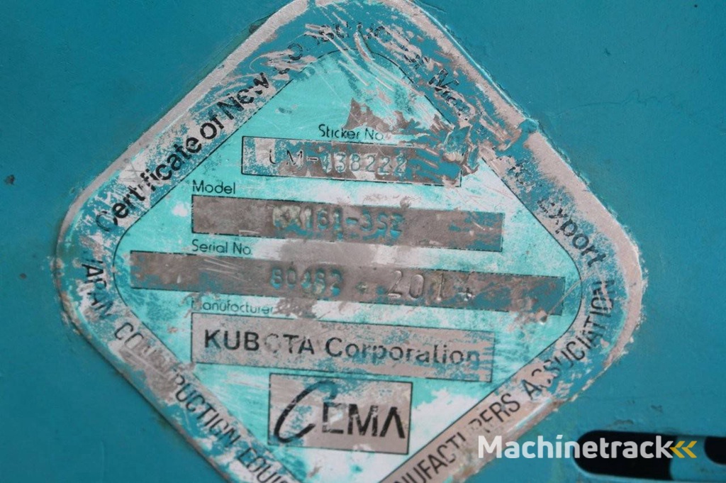 Rupsgraafmachine Kubota KX161-3SZ Diesel 2014