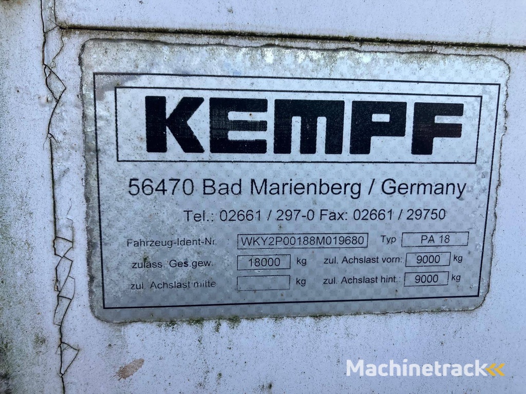 Aanhangwagen Kempf PA18