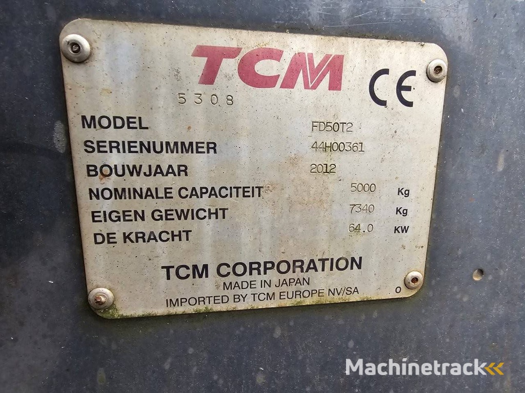 Heftruck TCM FD50T2 Diesel 5000kg 2012