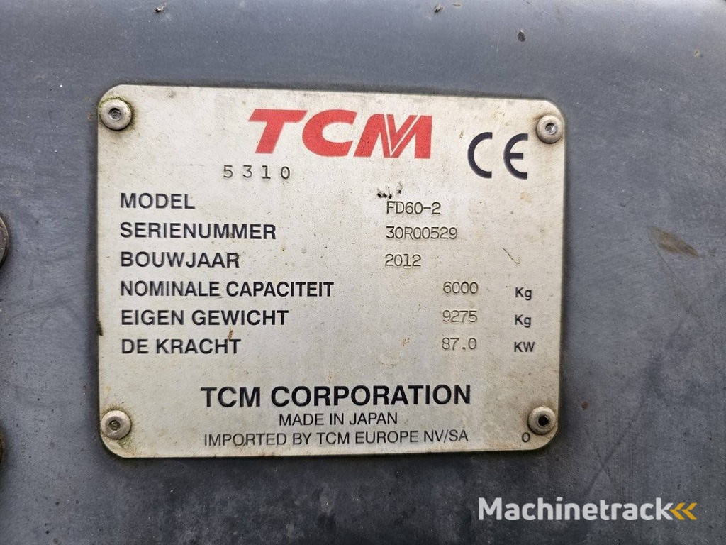 Heftruck TCM FD60-2 Diesel 6000kg 2012
