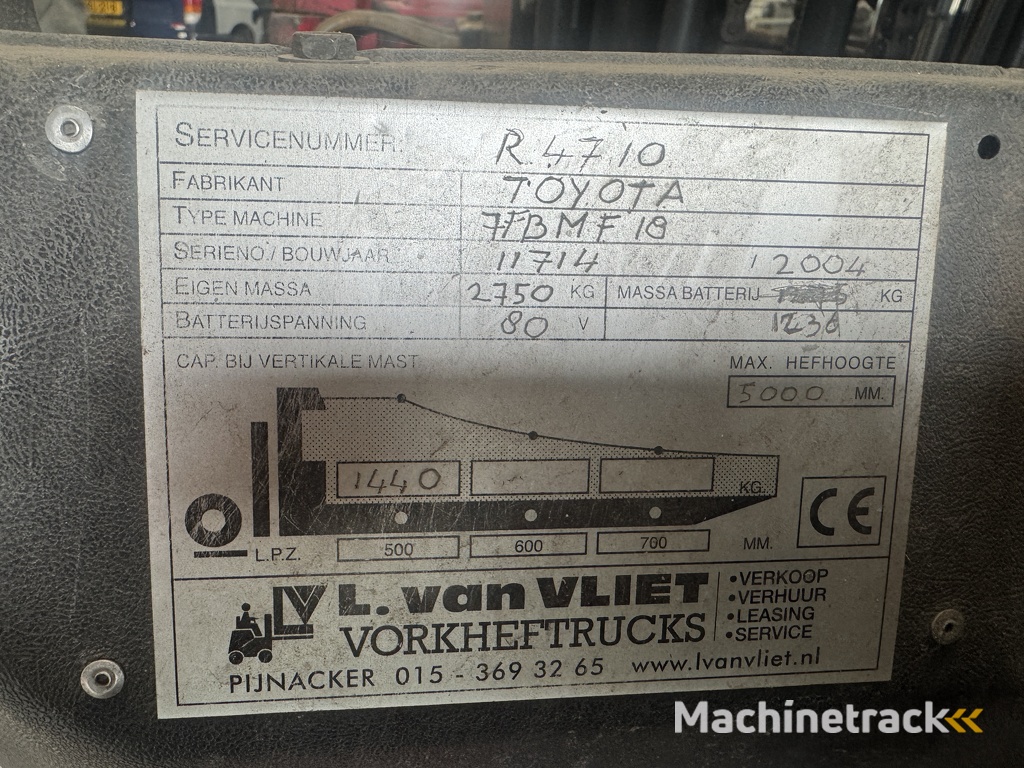 Toyota 7FBMF18 1,8 ton