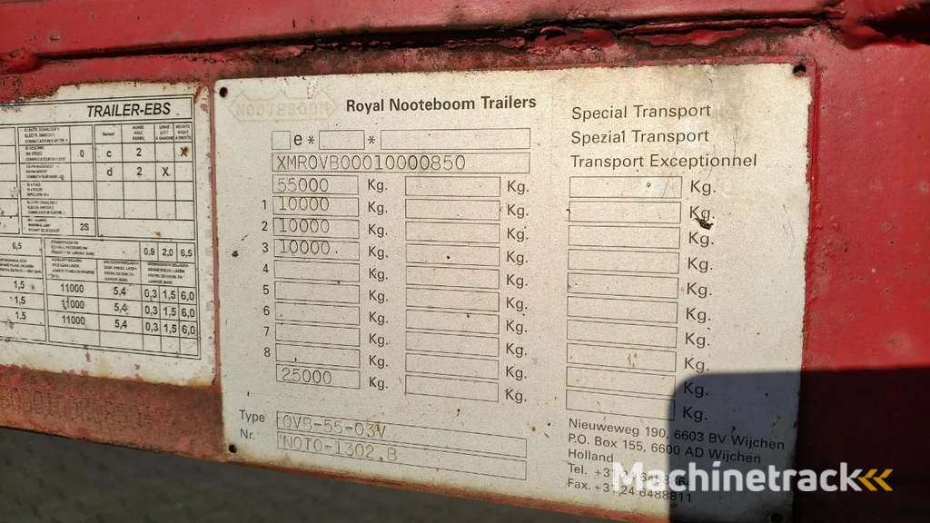 Nooteboom OVB-55-03V -- SCHUIF TRAILER -- 3 ASSEN GESTUURD -- TROMMELREM -- LUCHTVERING - SAF ASSEN