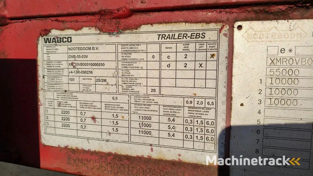 Nooteboom OVB-55-03V -- SCHUIF TRAILER -- 3 ASSEN GESTUURD -- TROMMELREM -- LUCHTVERING - SAF ASSEN
