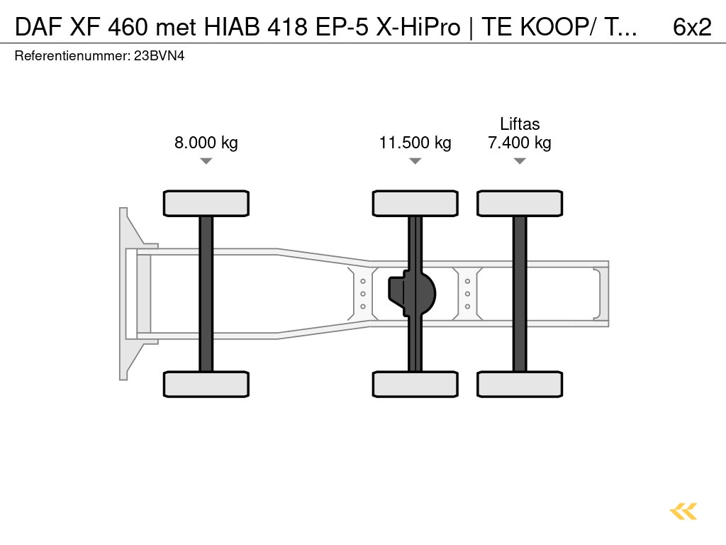 DAF XF 460 met HIAB 418 EP-5 X-HiPro | TE KOOP/ TE HUUR |