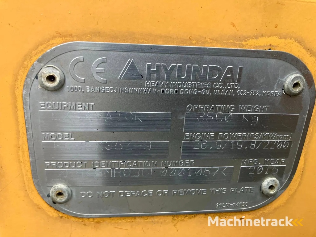 Hyundai Robex 35-9 Graafmachine Minigraver