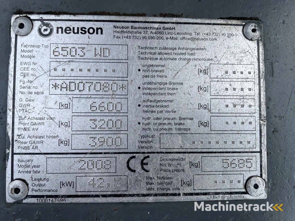 Neuson 6503 WD Bandenkraan