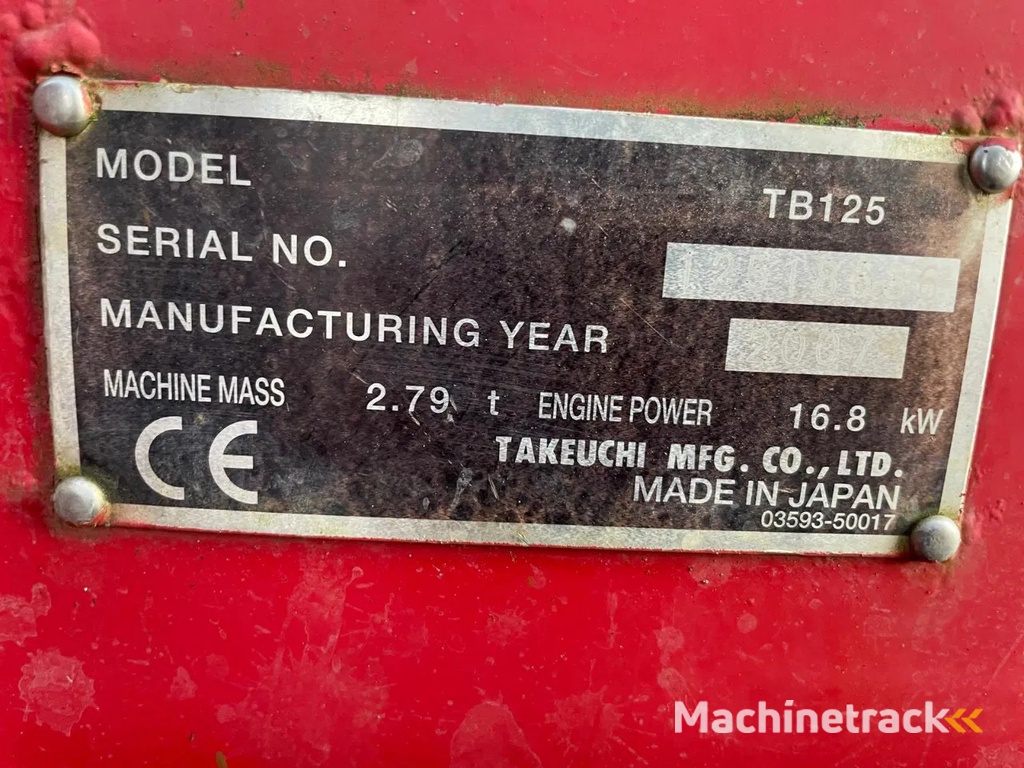 Takeuchi TB125 Graafmachine Minigraver