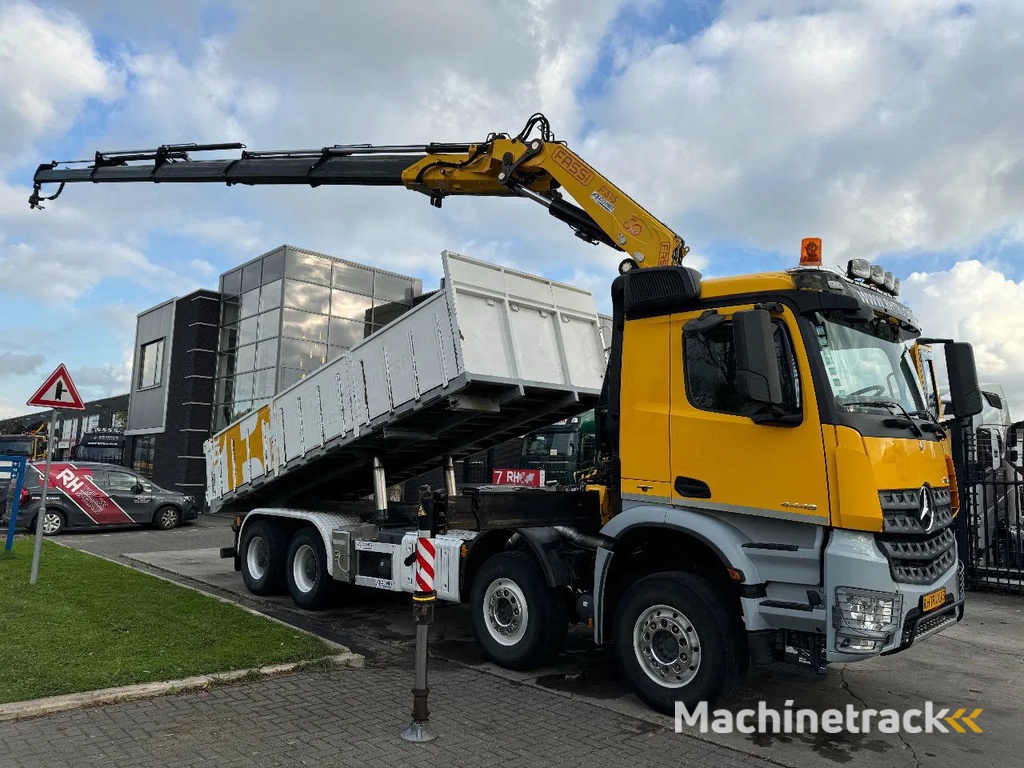 Mercedes-Benz Arocs 4448 8X4 + EURO 6 + FASSI F315 + REMOTE + KIPPER + STEERING AXLE