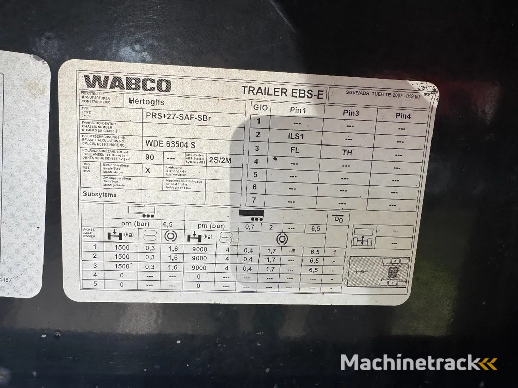 Hertoghs BOX TRAILER - 3 AXLE SAF 1 LIFT AXLE