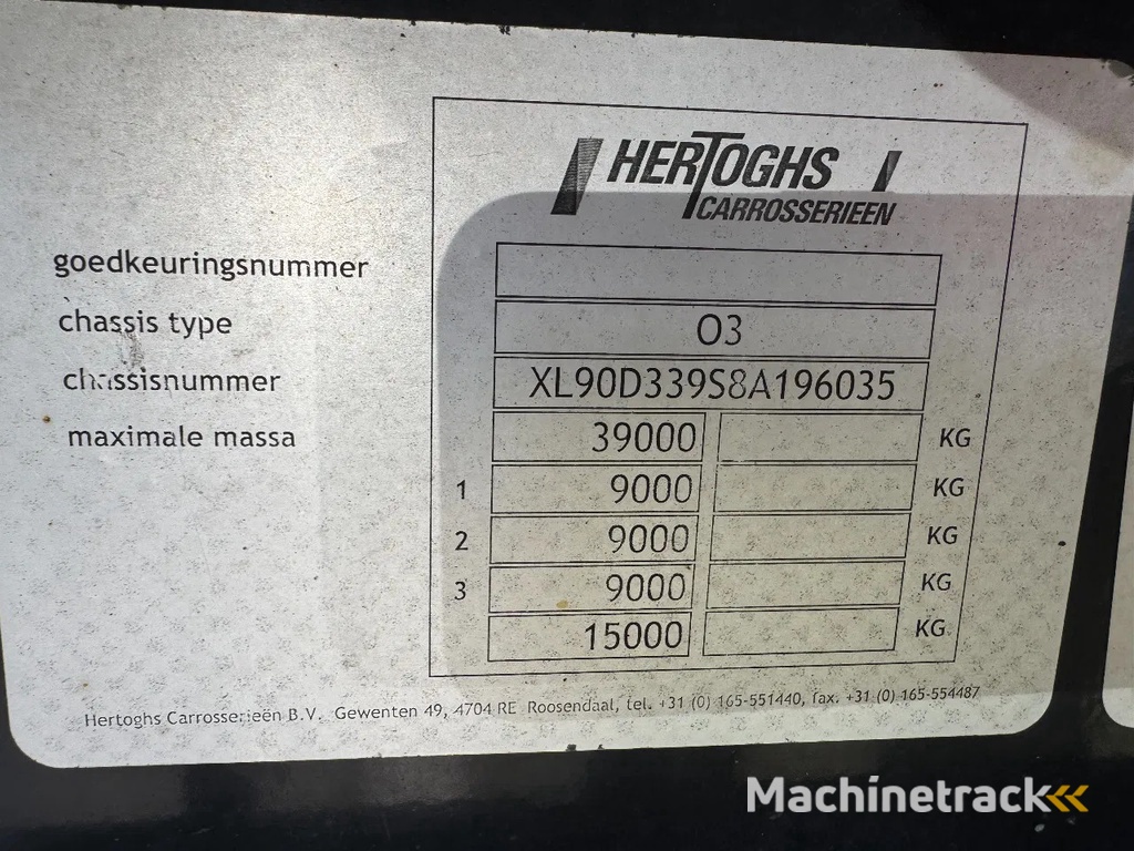 Hertoghs BOX TRAILER - 3 AXLE SAF 1 LIFT AXLE