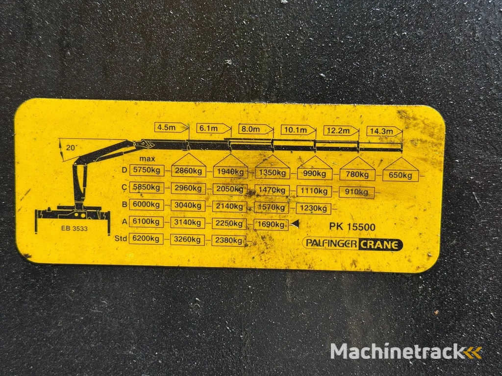 DAF CF 85.410 6X4 - EURO 5 + PALFINGER PK15500 + REMOTE + PALFINGER HOOK