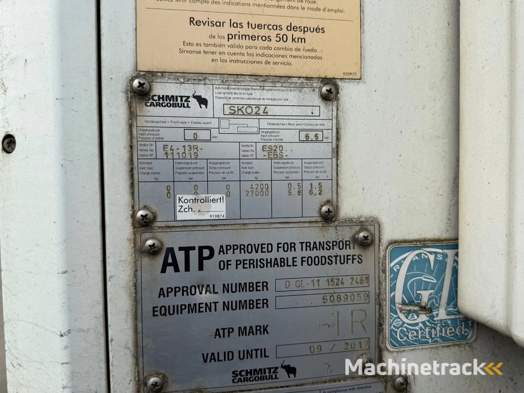 Schmitz Cargobull Schmitz Cargobull PRICES FROM €6950 TO €8950,- 40 X CARRIER 1850 MT D/E SAF AXELS