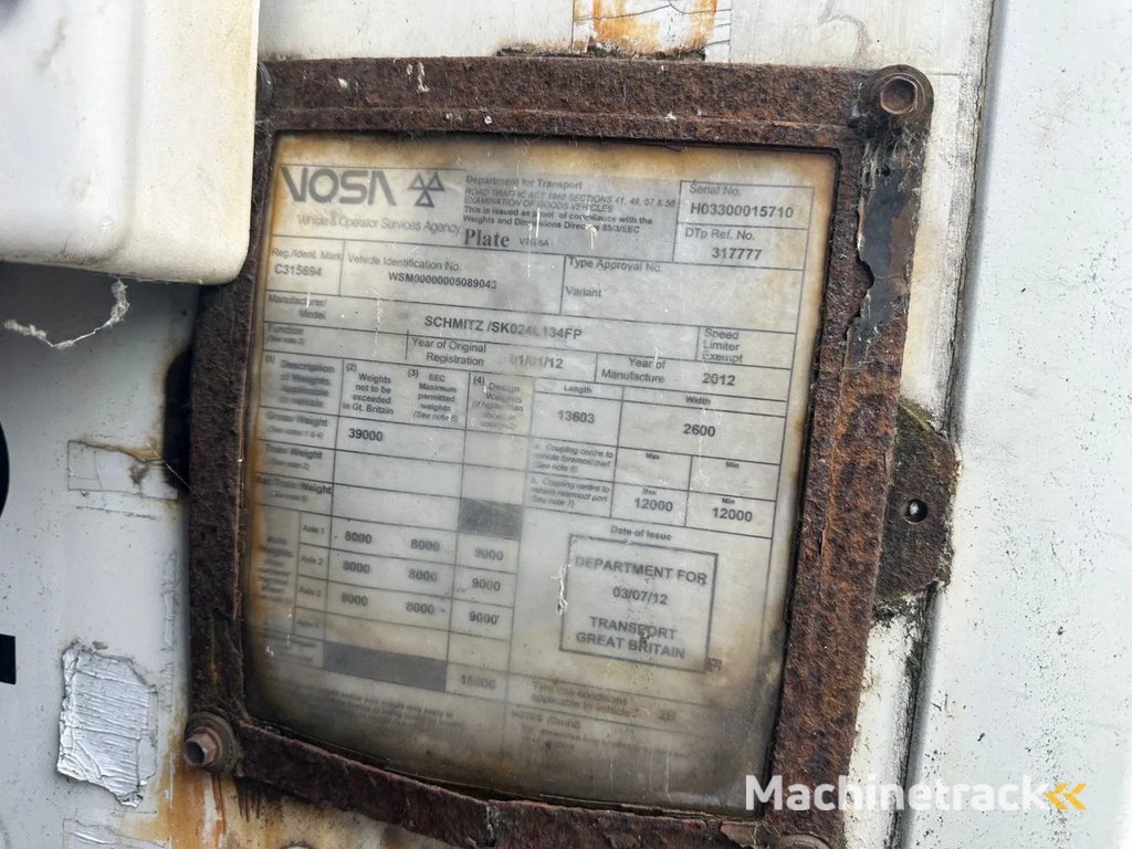 Schmitz Cargobull Schmitz Cargobull PRICES FROM €6950 TO €8950,- 40 X CARRIER 1850 MT D/E SAF AXELS