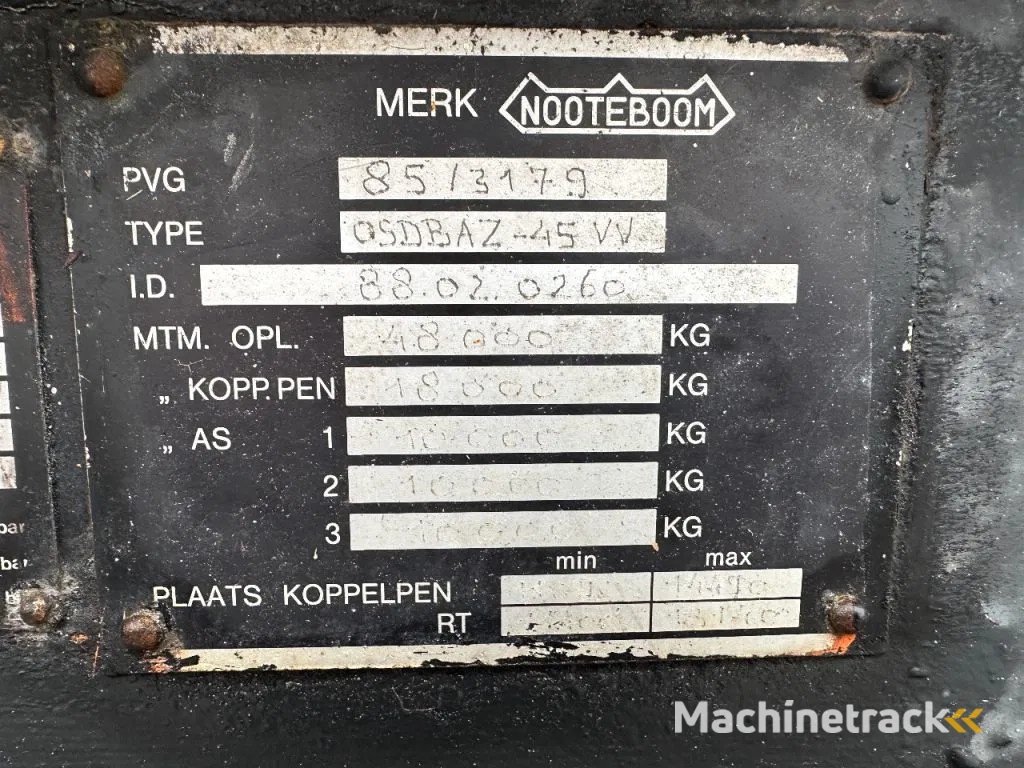 Nooteboom OSDBAZ-45VV, 3 AXLE STEERING, 3,6 M EXTENDABLE