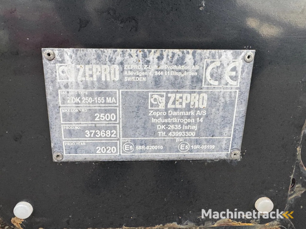 Scania P450 6X2 EURO 6 NGS 2500 KG ZEPRO LOAD LIFT