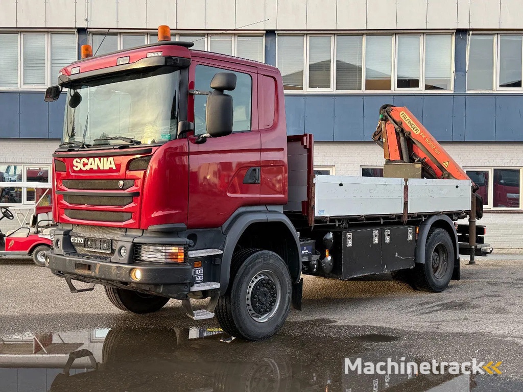 Scania G370 4X4 EURO 6 + 3-SIDE TIPPER + PALFINGER PK9002 + REMOTE