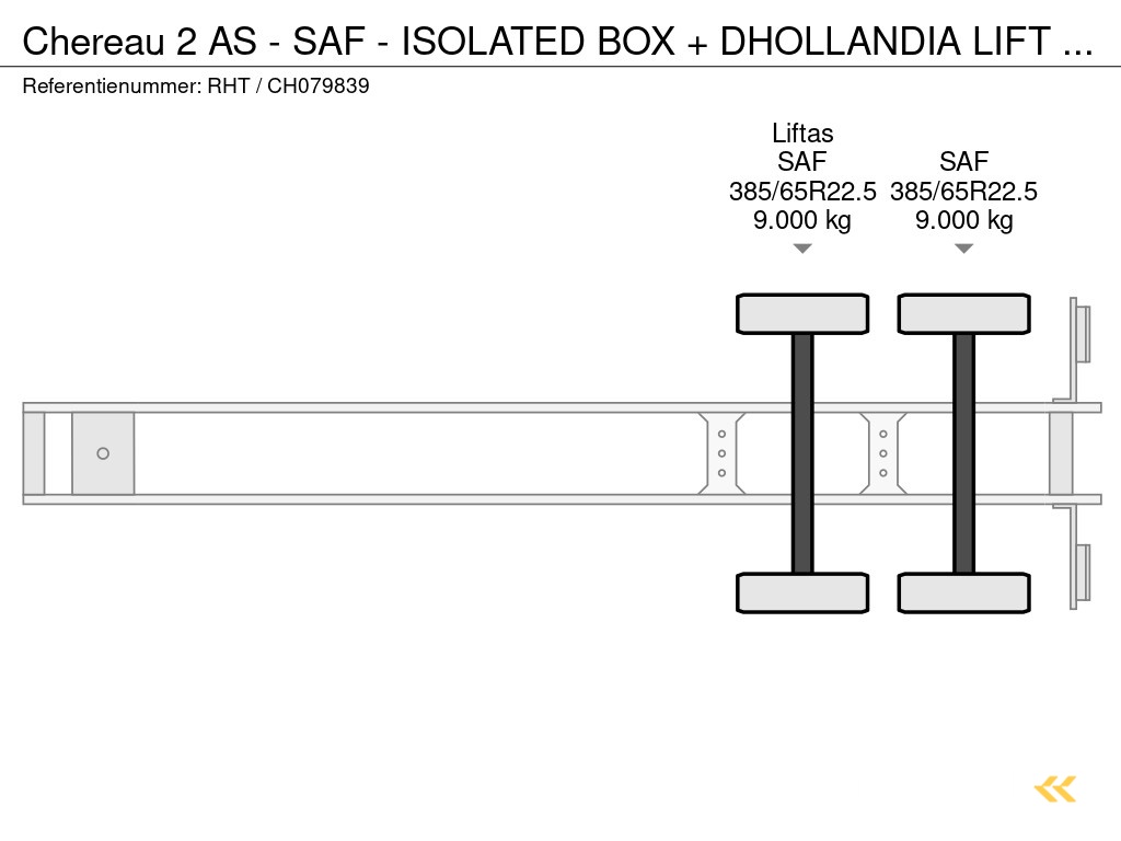 Chereau 2 AS - SAF - ISOLATED BOX + DHOLLANDIA LIFT 2.000 KG