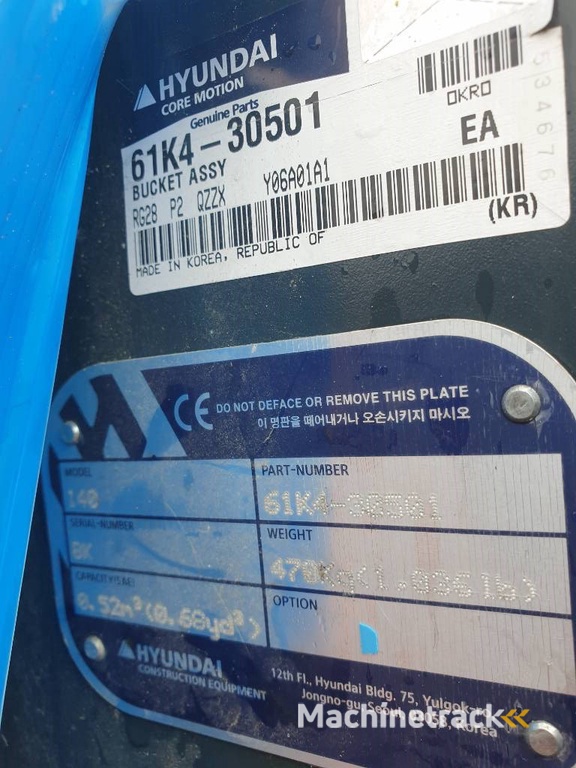 Hyundai Excavator digging bucket 140, 61K4-30501