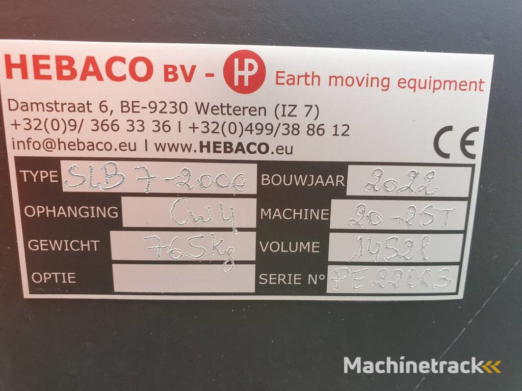 Hebaco Excavator ditch clean bucket CW40