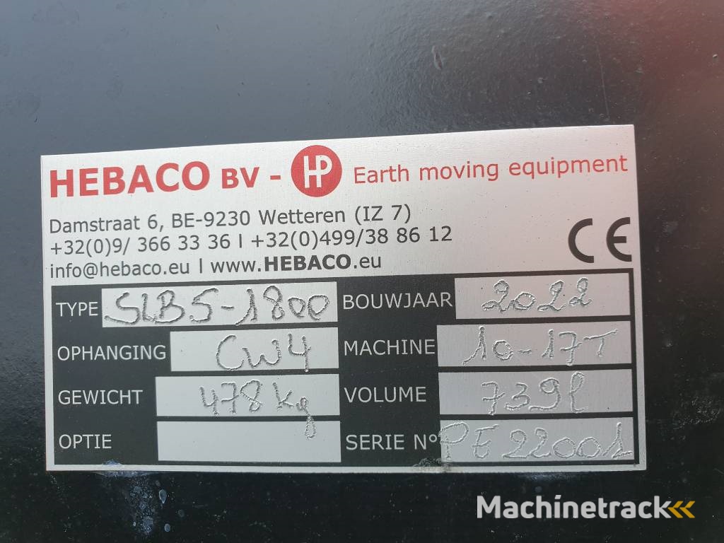 Hebaco Excavator ditch clean bucket CW40