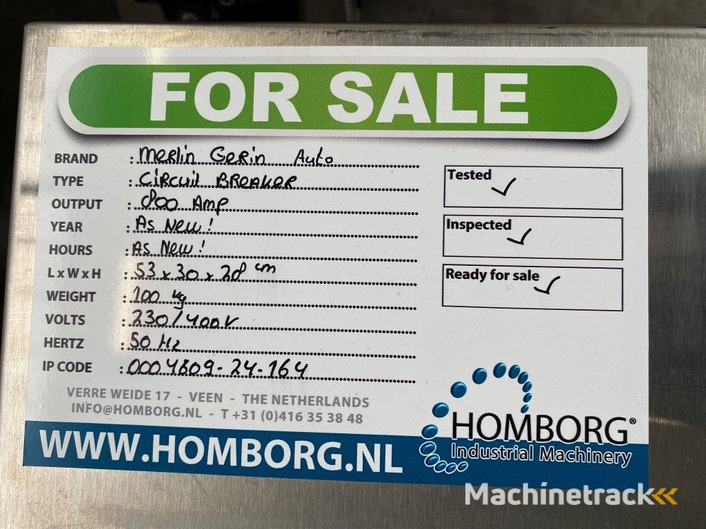 Merlin Gerin Breaker 800 Ampere in RVS kast as New !