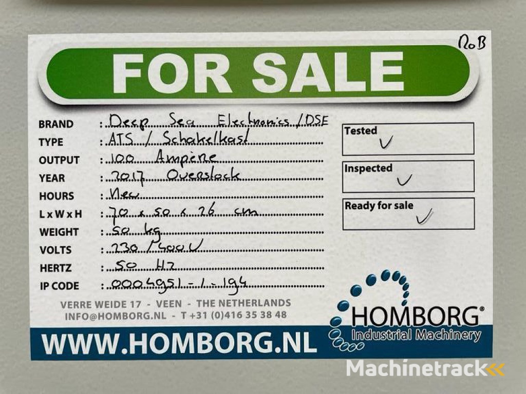 Deap Sea Electronics DSE 100 Ampère ATS Automatische Netovername Paneel nieuw !