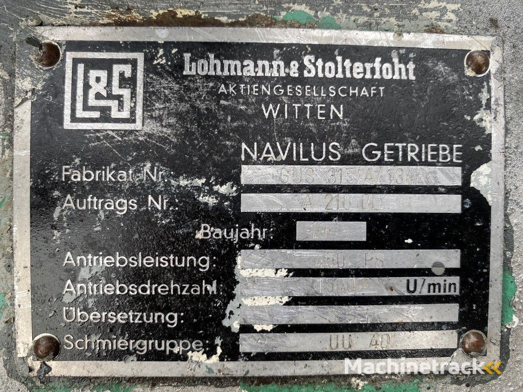 Lohmann & Stolterfoht GUS 315 A Keerkoppeling 450 PK Ratio 3 : 1 Marine Gearbox