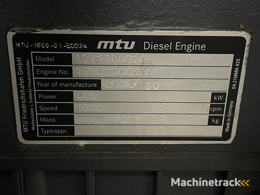 MTU Mecc Alte Spa 600 kVA Supersilent generatorset Stage 5 ! Ultra Low Emission ! As New !