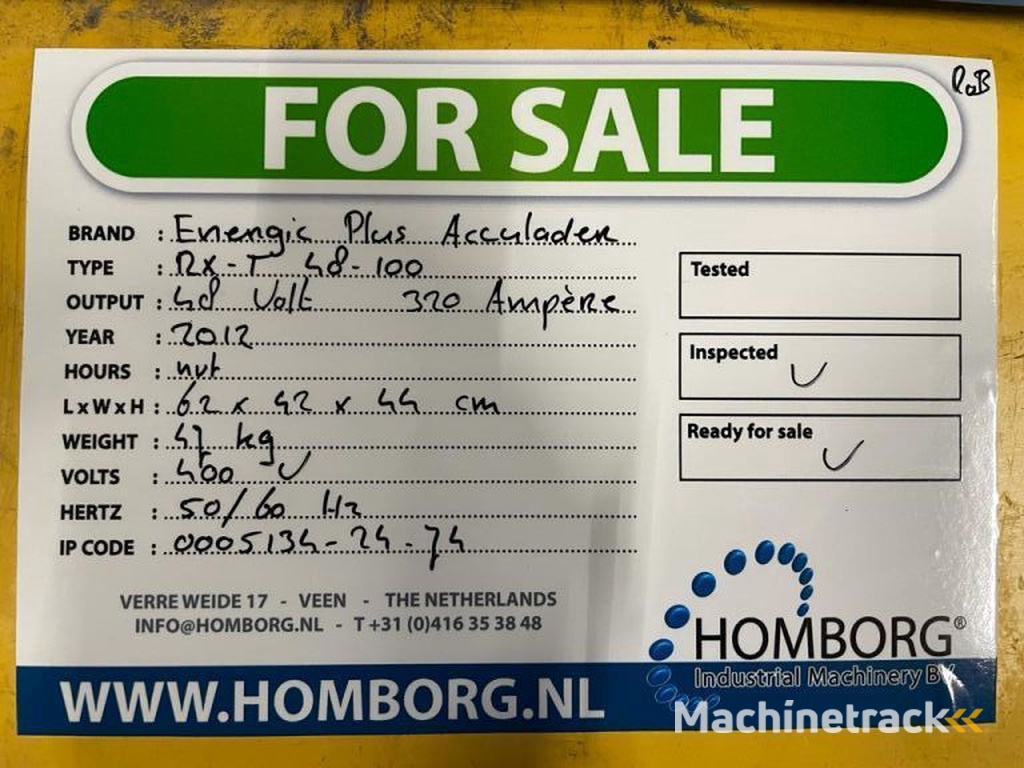 Energic Plus 48 Volt Acculader Heftruck Batterij Laadstation