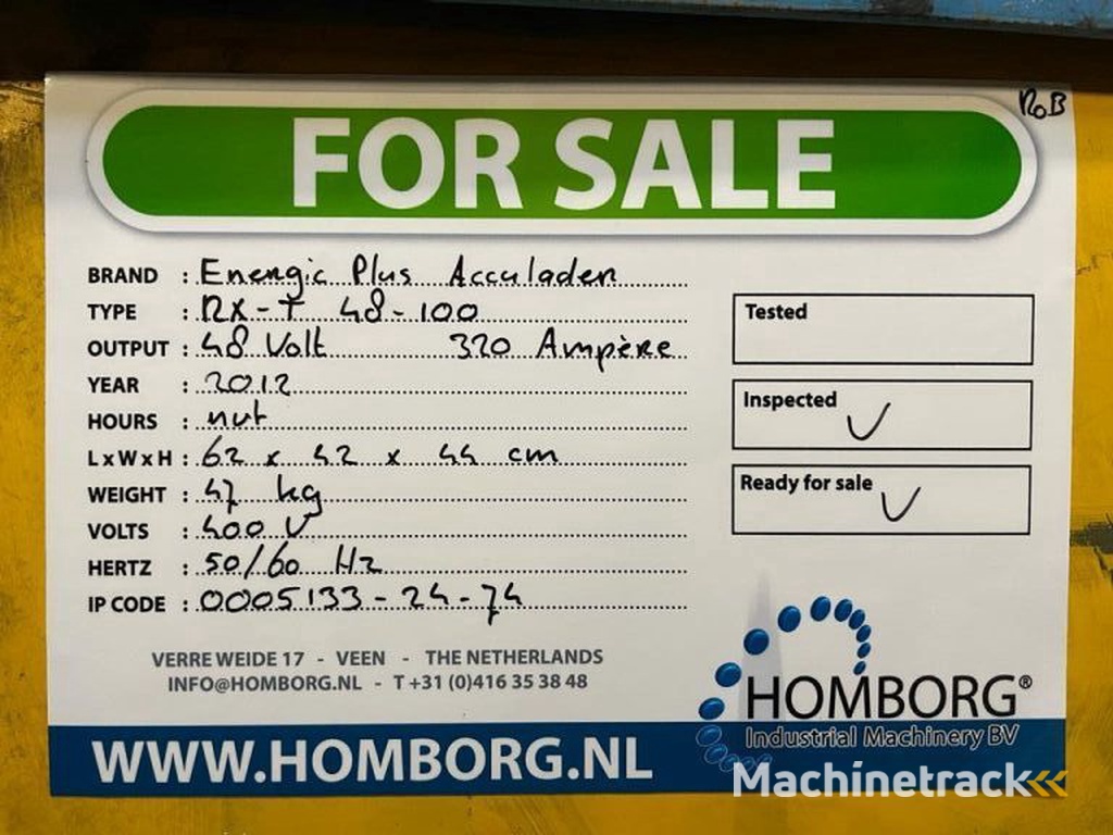 Energic Plus 48 Volt Acculader Heftruck Batterij Laadstation