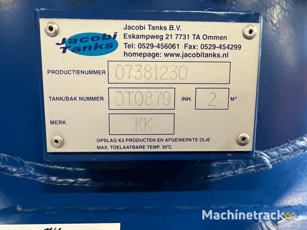 Jacobi 2000 Liter Dubbelwandige Dieseltank Kiwa