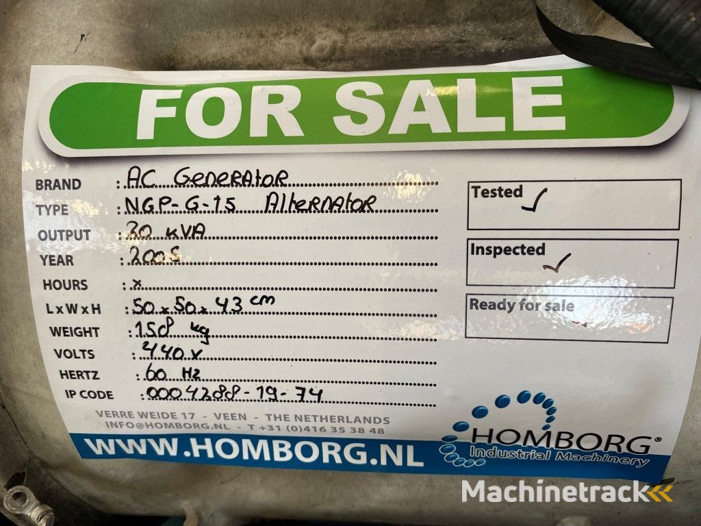 AC Generator 20 KVA generatordeel Alternator