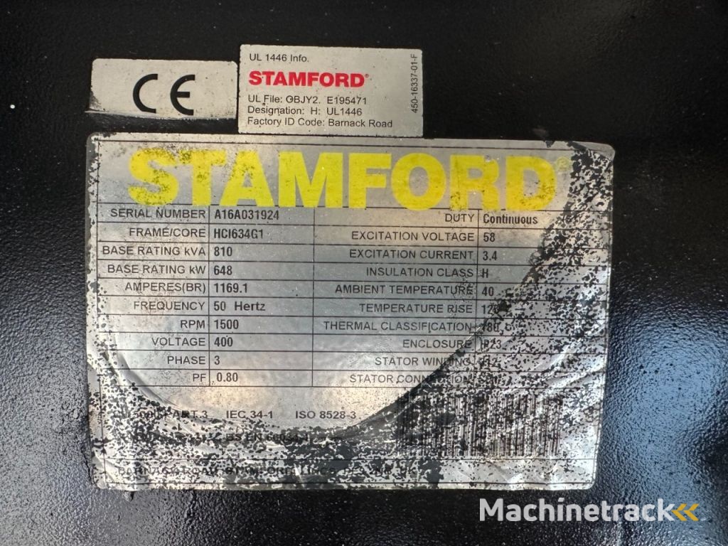 Perkins 4006-23TAG3A Stamford 900 kVA Silent generatorset