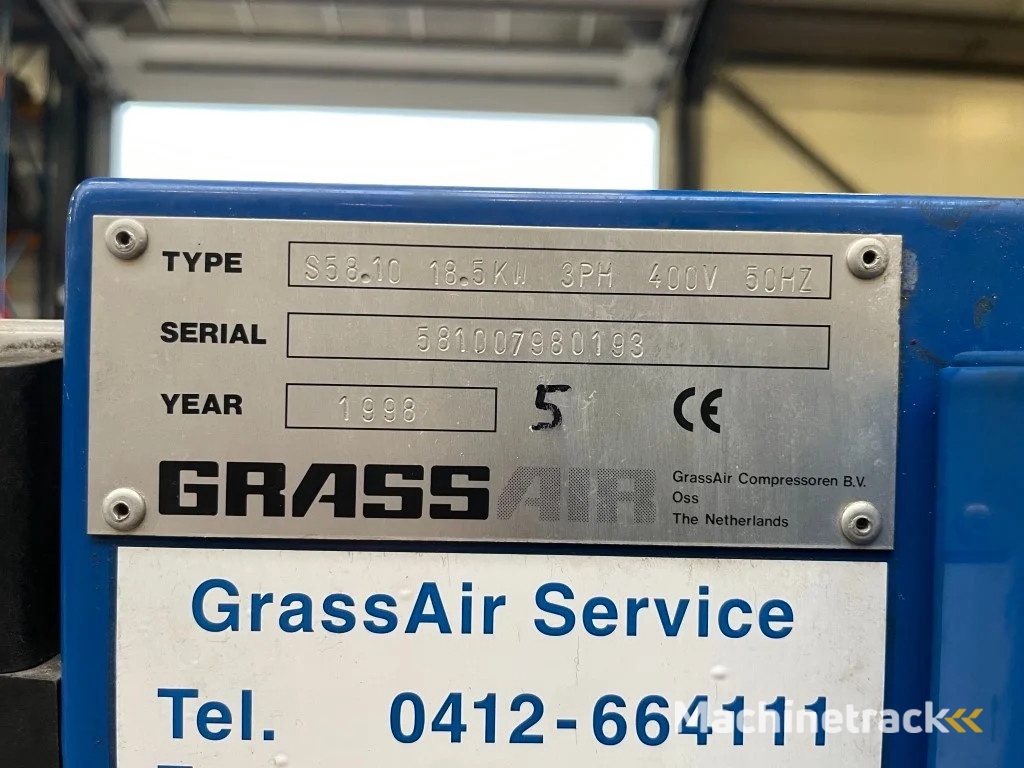 Grassair S58.10 Elektrische Schroefcompressor 18.5 kW 2500 L / min 10 Bar