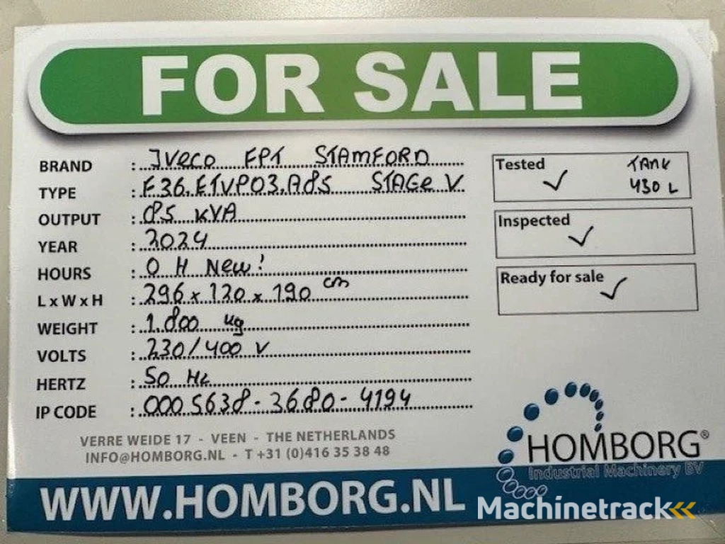 Iveco FPT Stage 5 Stamford 85 kVA Rental Silent generatorset Stage V New