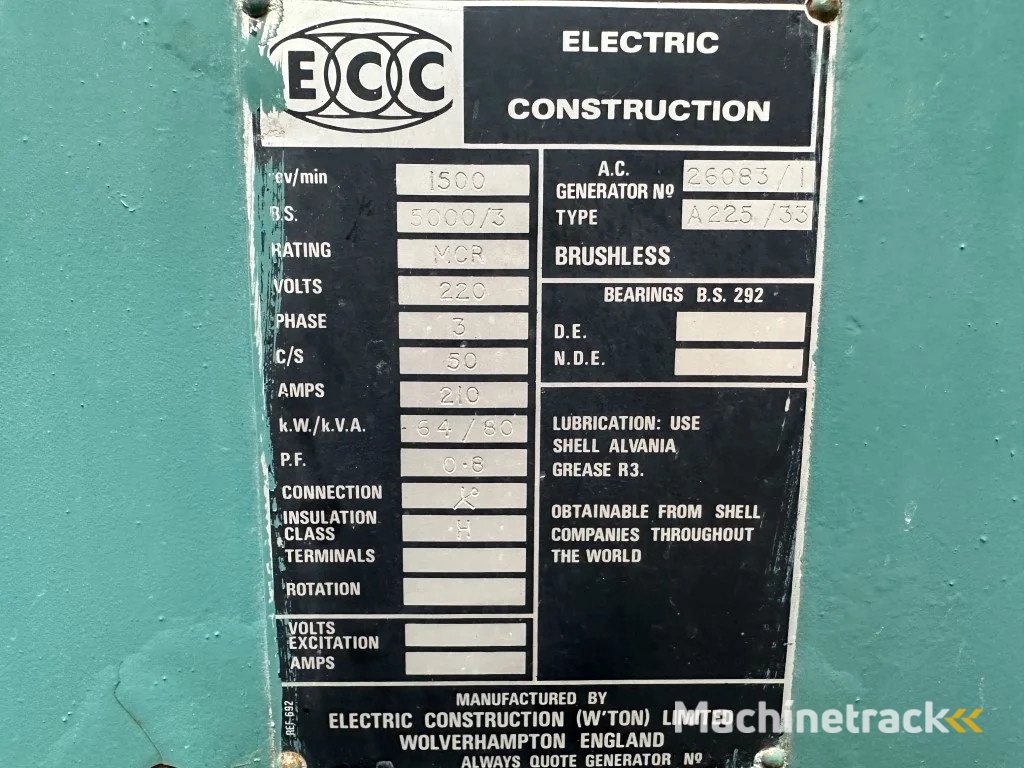 Dorman 6DAT 80 kVA generatorset ex Emergency 24 hours Noodstroom Aggregaat