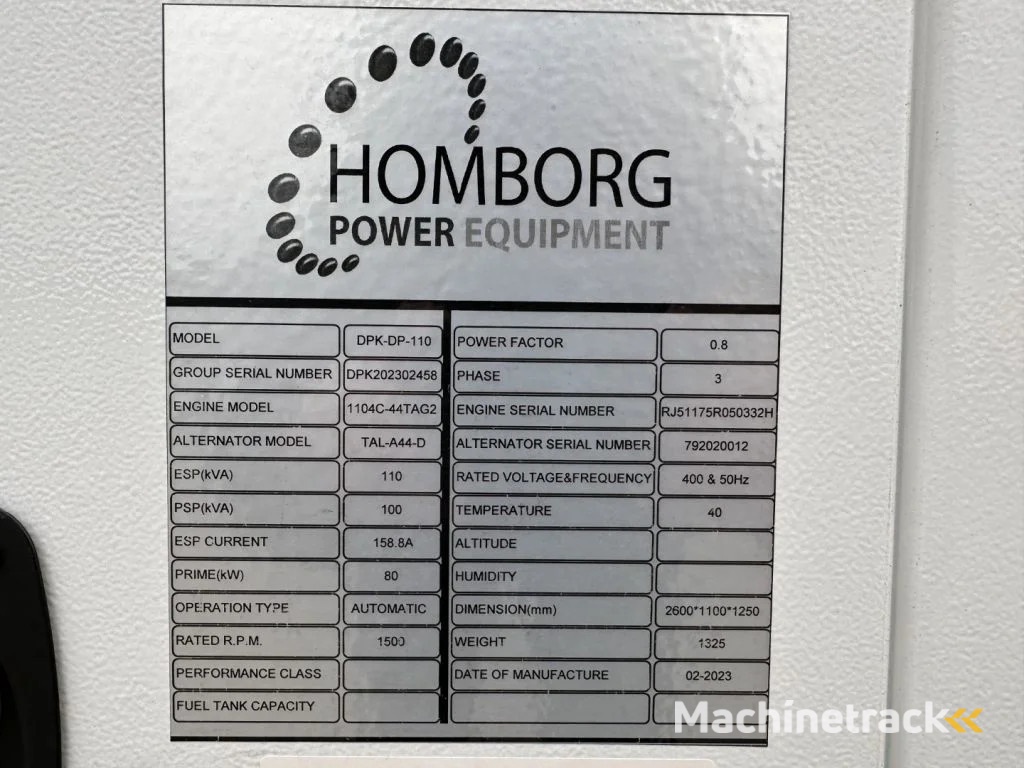 Perkins 1104C-44TAG2 Leroy Somer 110 kVA Silent generatorset