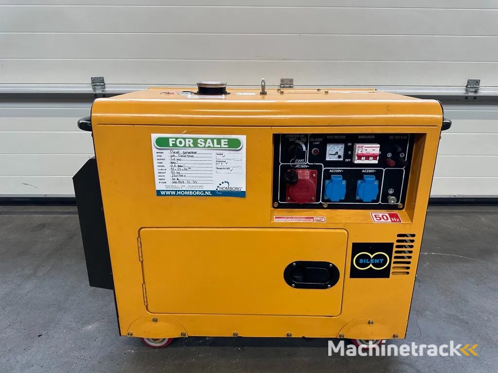 Diesel Diesel Generator UK-9500 5.5 kW 230 en 400 Volt Silent Diesel generator New !