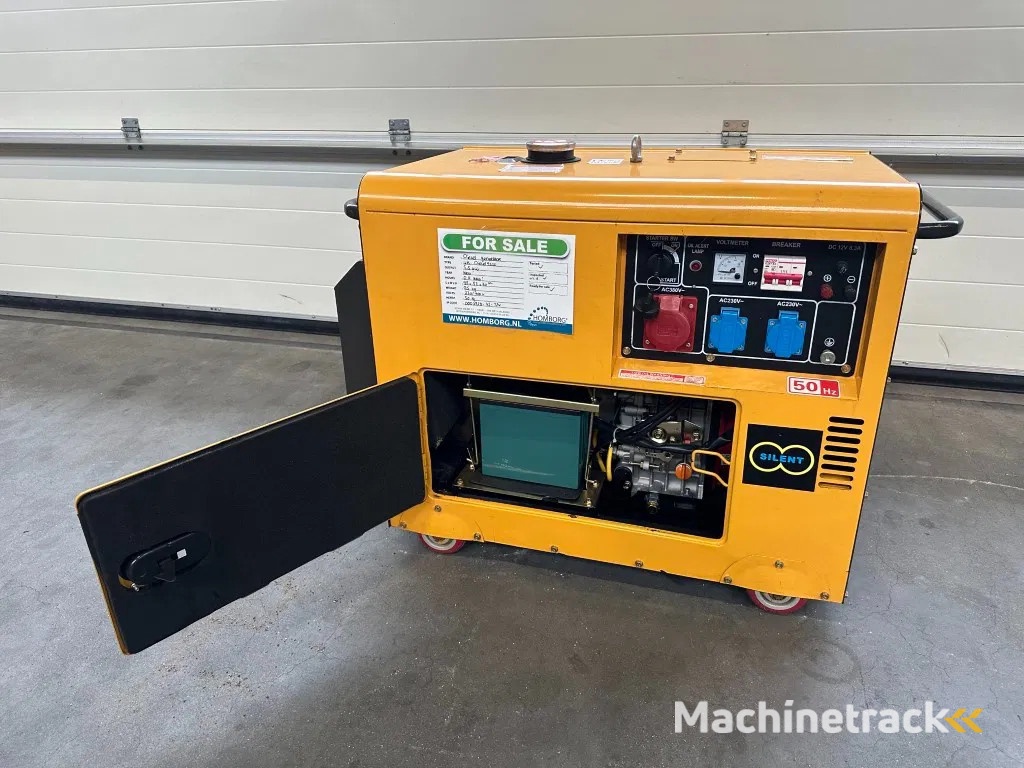 Diesel Diesel Generator UK-9500 5.5 kW 230 en 400 Volt Silent Diesel generator New !