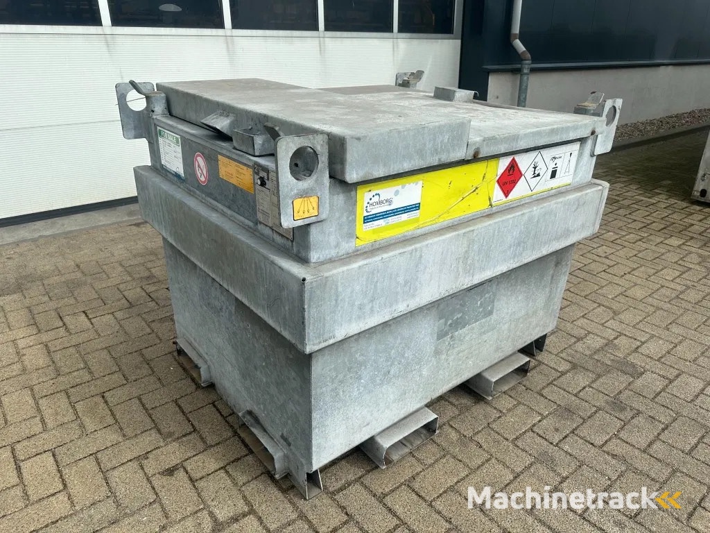 Kiwa IBC Steenbergen 750 liter Dieseltank met Handpomp Milieutank Gegalvaniseerd