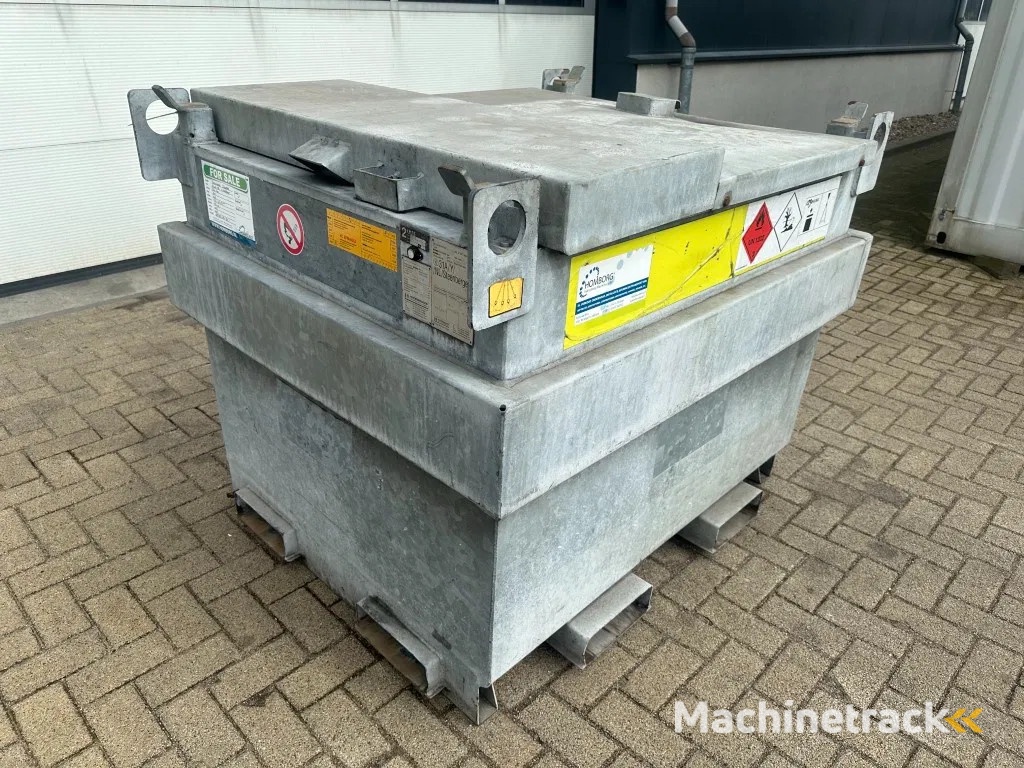 Kiwa IBC Steenbergen 750 liter Dieseltank met Handpomp Milieutank Gegalvaniseerd