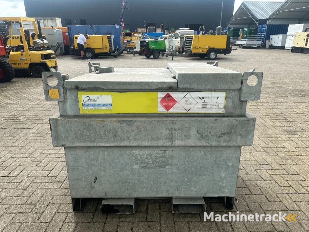 Kiwa IBC Steenbergen 750 liter Dieseltank met Handpomp Milieutank Gegalvaniseerd