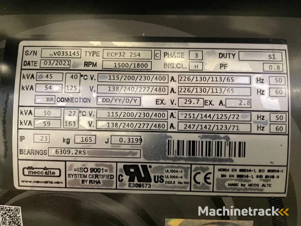 Yanmar 4TNV98CT-IHR Himoinsa HYW 45 Stage 5 45 kVA generatorset New !