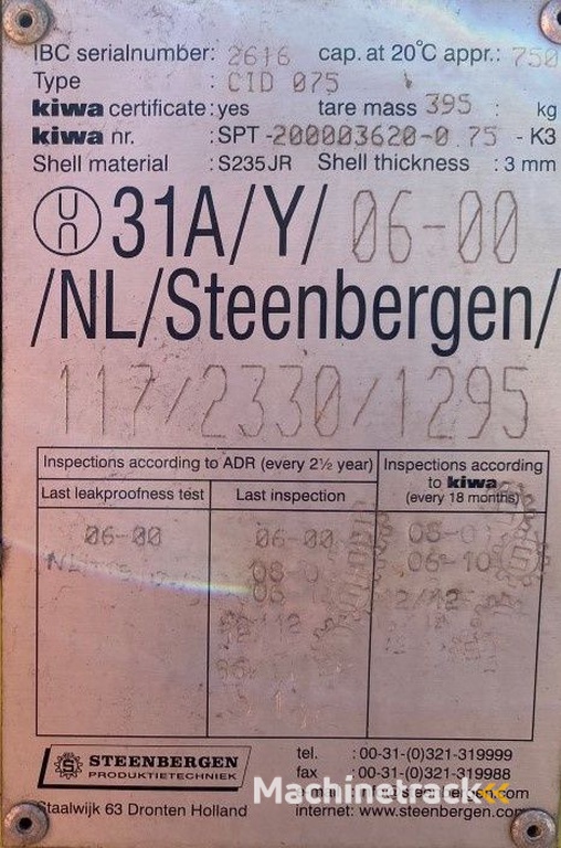 Kiwa IBC Steenbergen 750 liter Dieseltank met handpomp