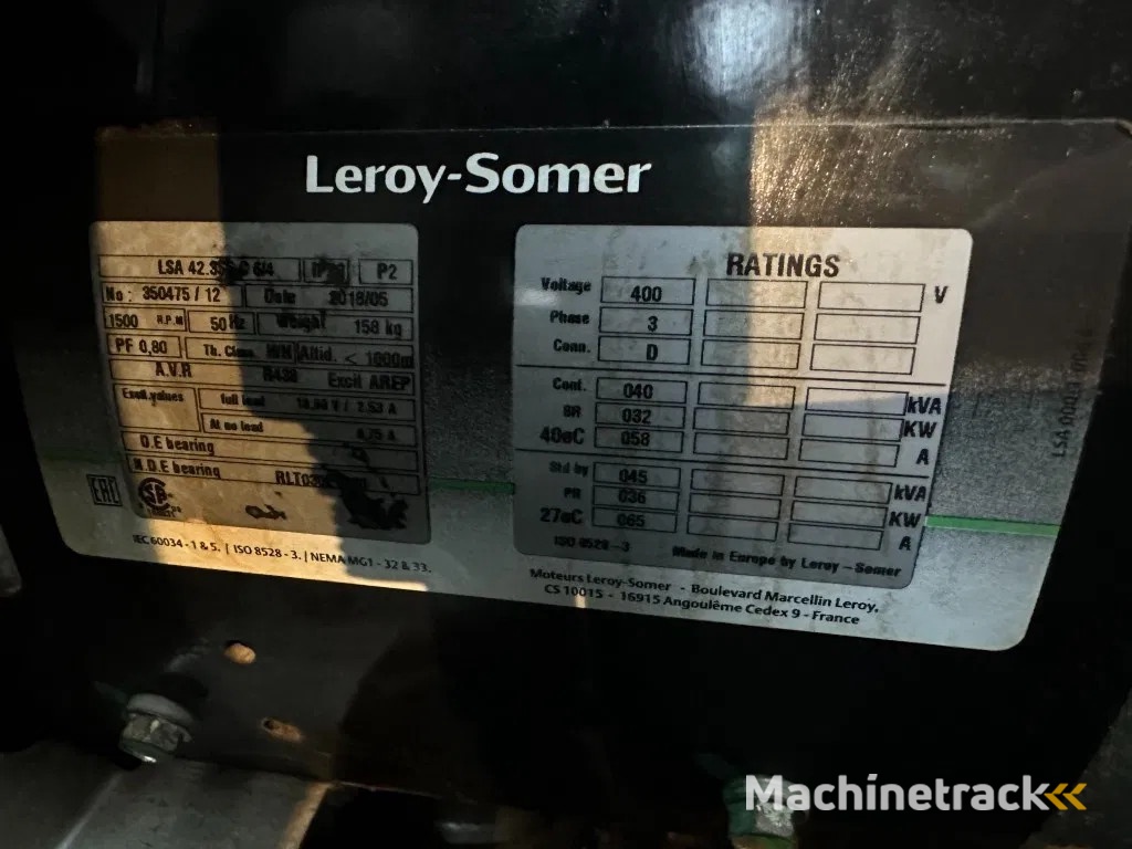 Europower EPUS44TDE Kubota Leroy Somer 44 kVA Supersilent Rental generatorset