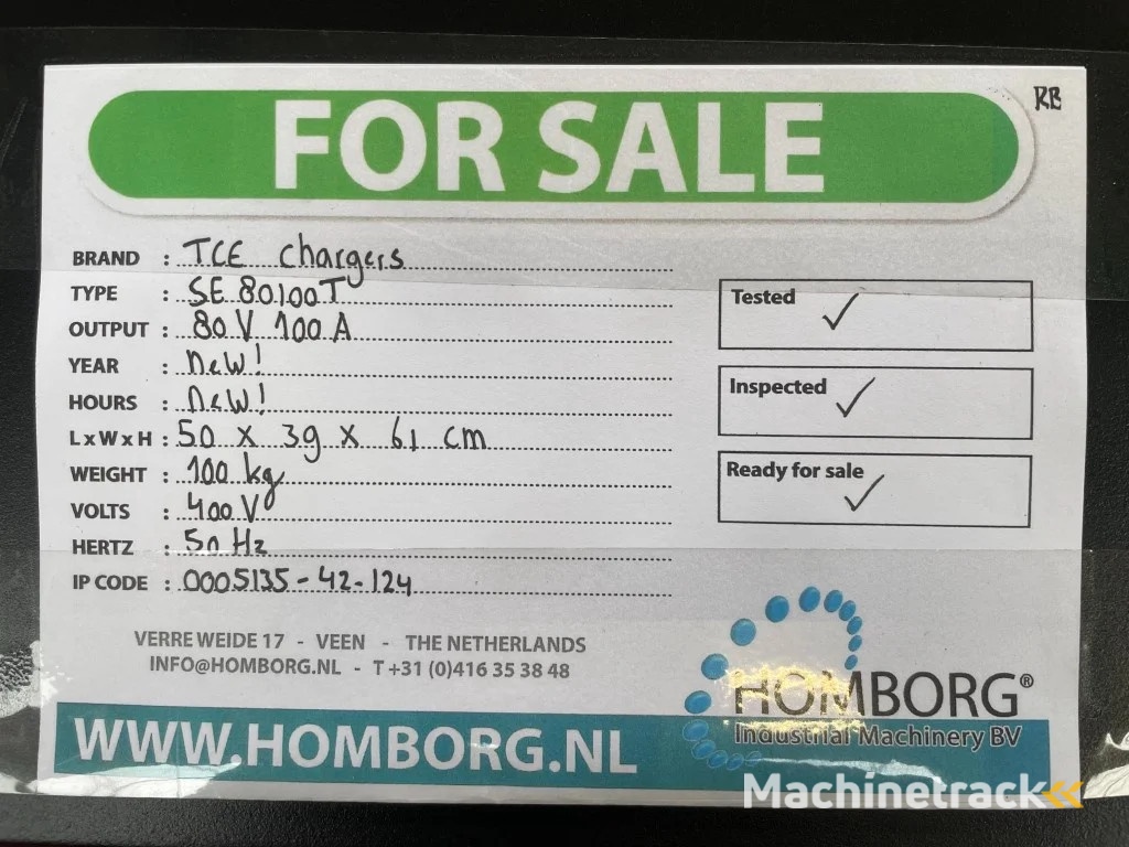 TCE Chargers Heftrucklader 80 Volt 100 Amp New !