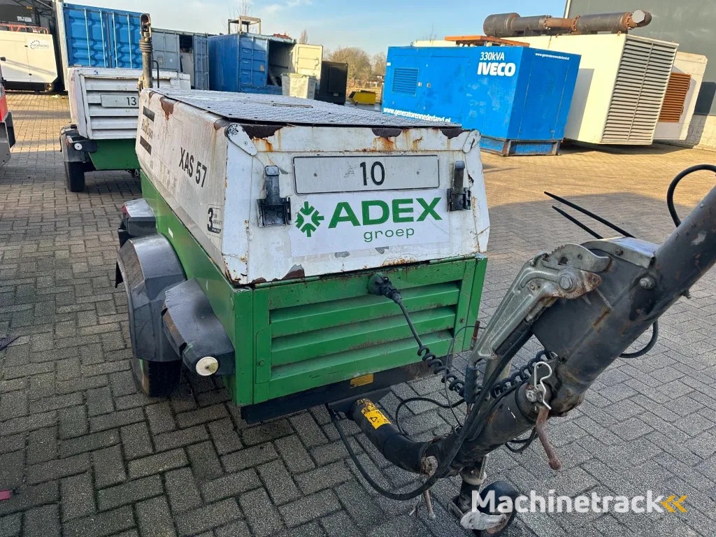 Atlas Copco XAS 57 DD Deutz 3 m3 / min 23 kW 7 Bar Mobiele Diesel Compressor op aanhanger