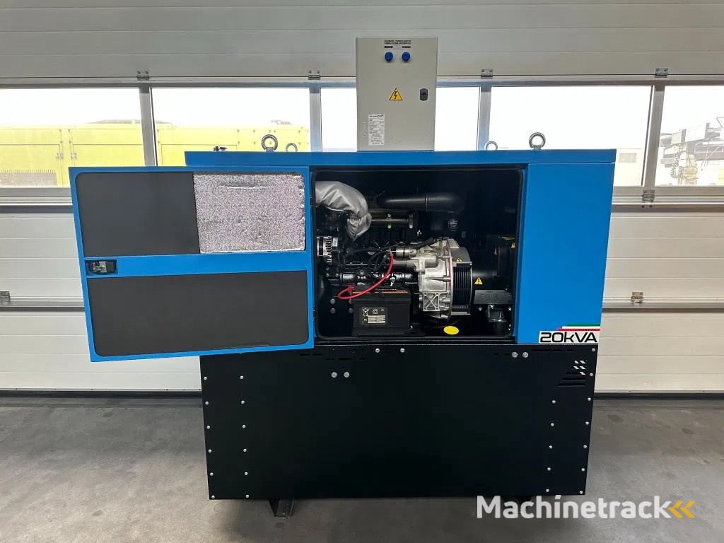 Perkins Leroy Somer 22 kVA Silent noodstroom systeem  generatorset NSA ATS New !