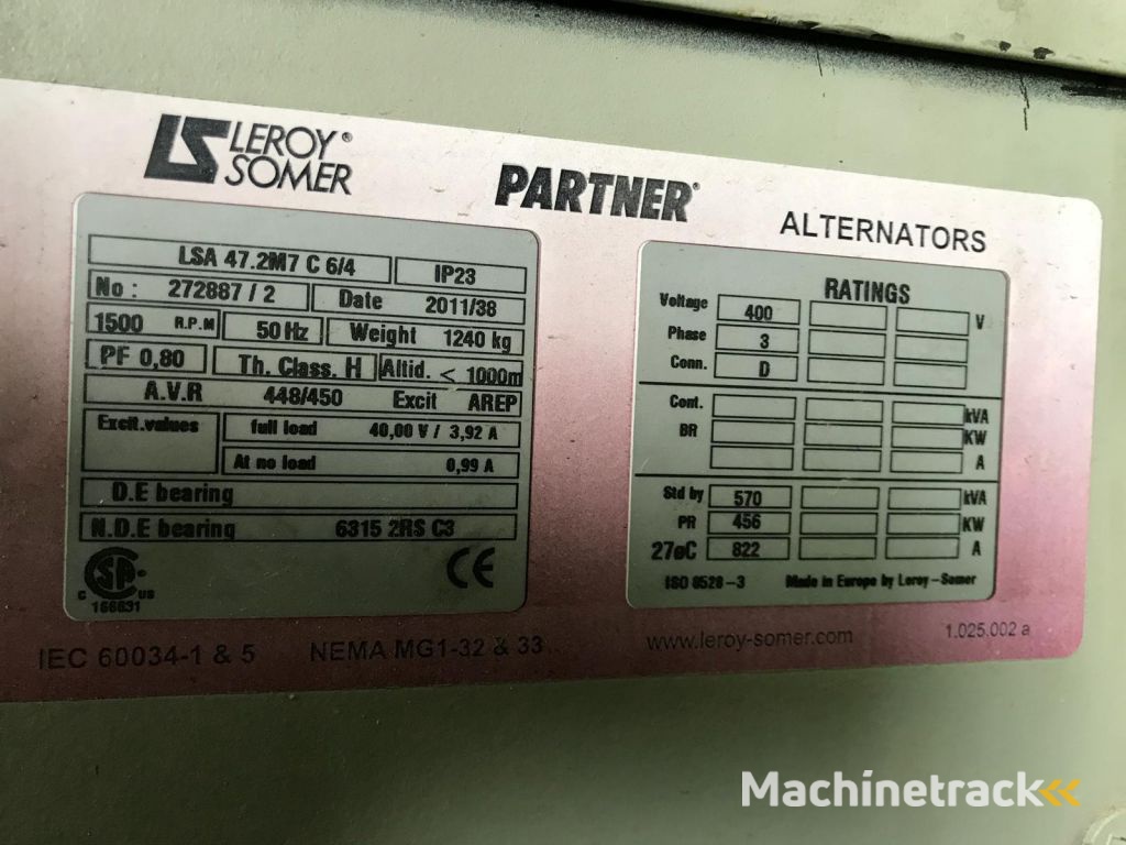 Gesan DTR 500 kVA Supersilent DTR 500 kVA MTU Leroy Somer 500 Supersilent generatorset